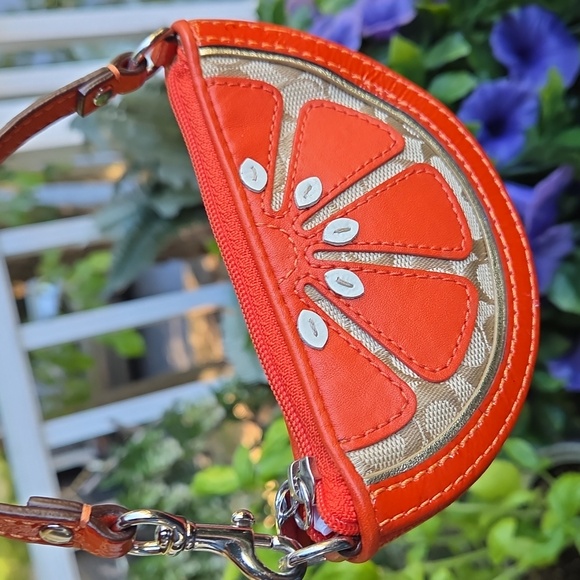COACH Orange Slice Coin Purse Charm - Picture 4 of 8